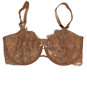 Victoria’s Secret Dream Angels Push-Up Bra Metallic Lace – Champagne Nude